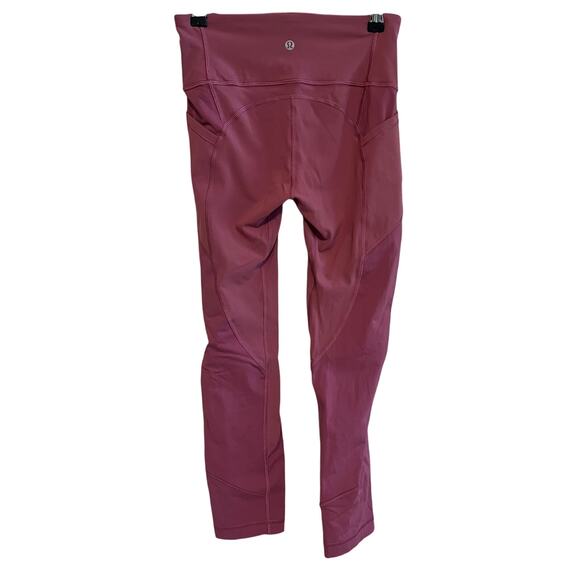 Lululemon All The Right Places Crop Leggings Moss Rose Pink Size 4 - Picture 3 of 6